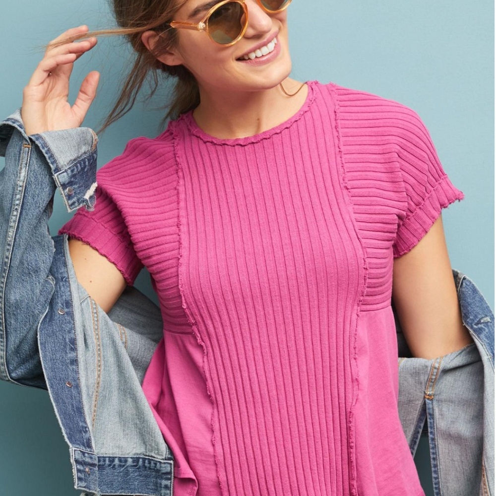 Maeve by Anthropologie Pink Sontag Knit Pullover Size Medium